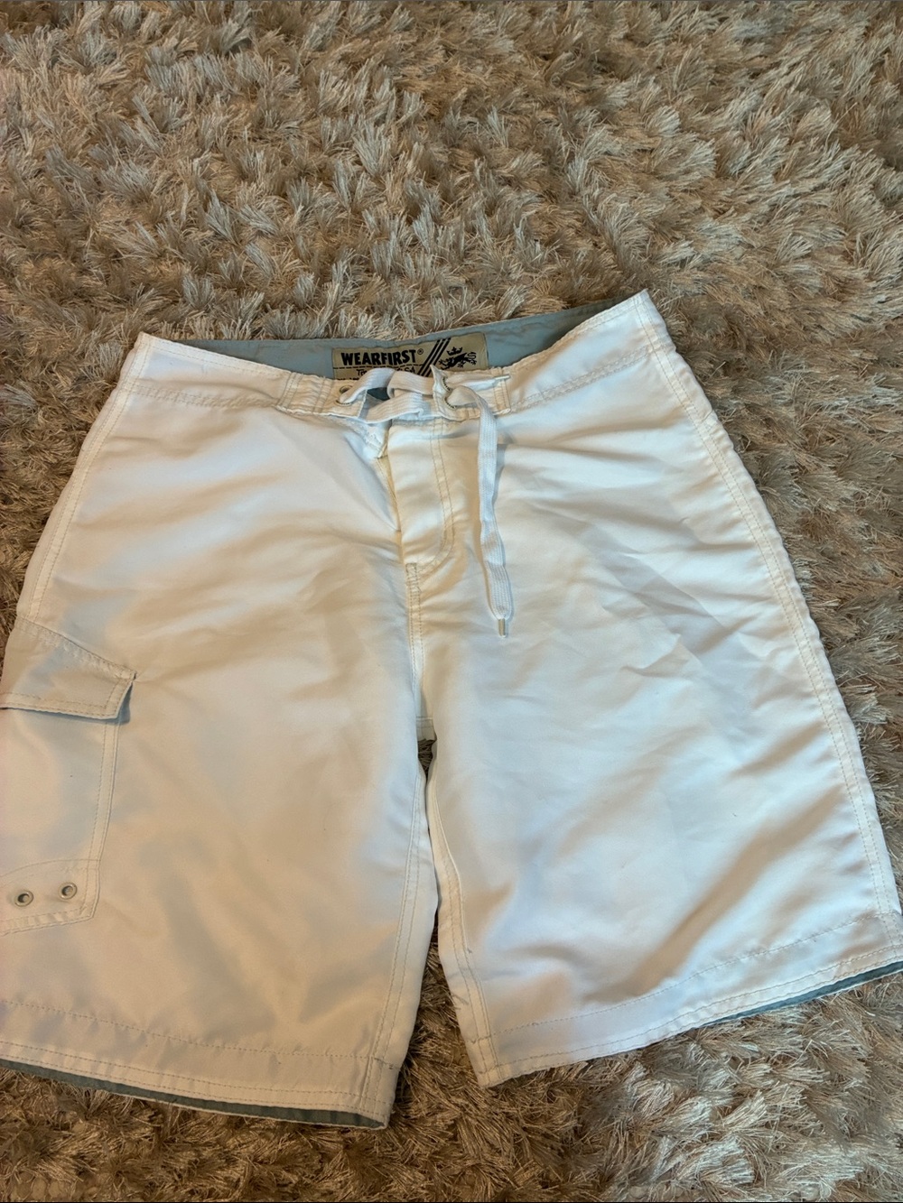 Wearfirst Men's White Swim Board Shorts